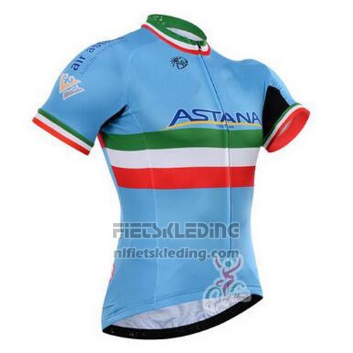2016 Fietskleding Astana Italie Blauw en Groen Korte Mouwen en Koersbroek
